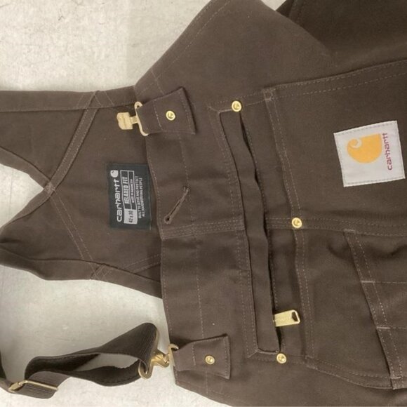 NEW Carhartt Mens Relaxed Fit Duck Bib Overall dark brown, 42W x 30L - Picture 2 of 3